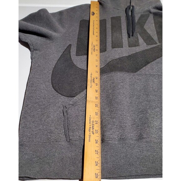 VTG Y2K Nike Hoodie Sweatshirt 2X Gray Stitched Big Logo Pull Over Spell Out EUC - Picture 9 of 10